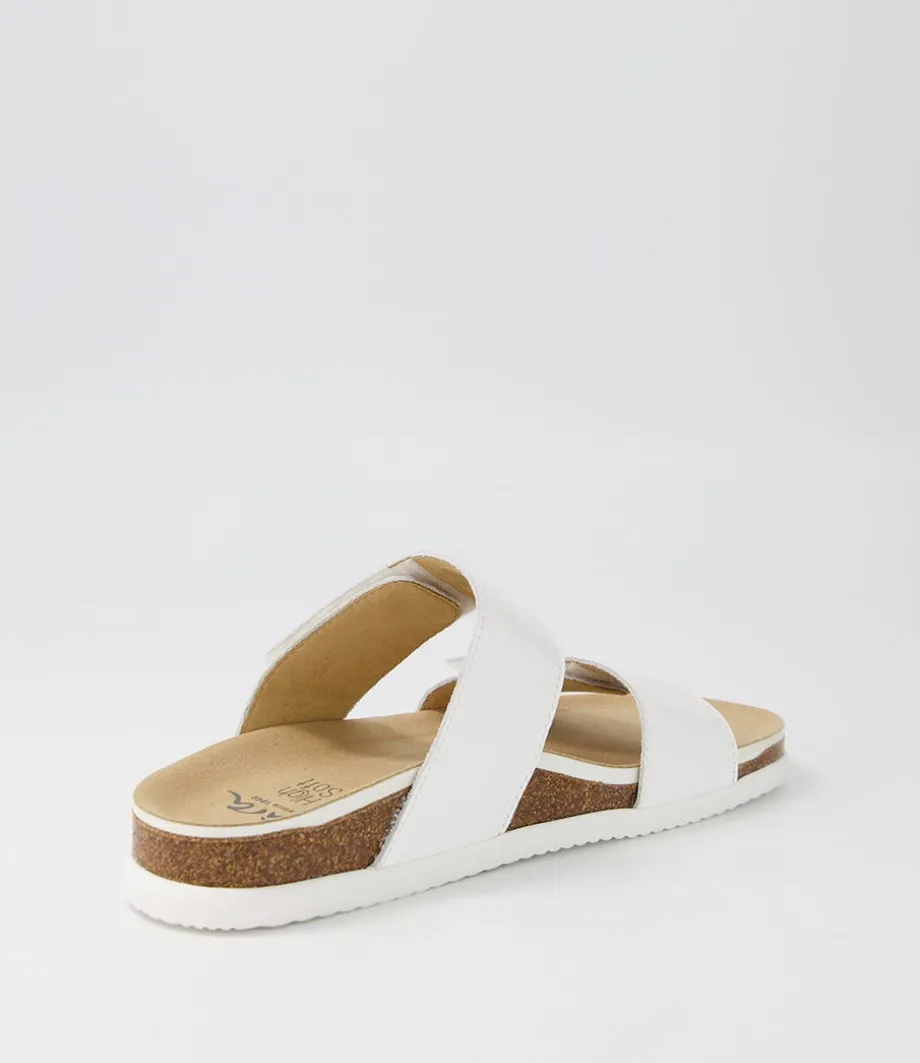 Sylt 04 White Leather Slides