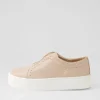 Synty Nude White Leather Sneakers