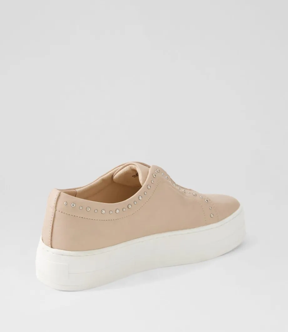 Synty Nude White Leather Sneakers