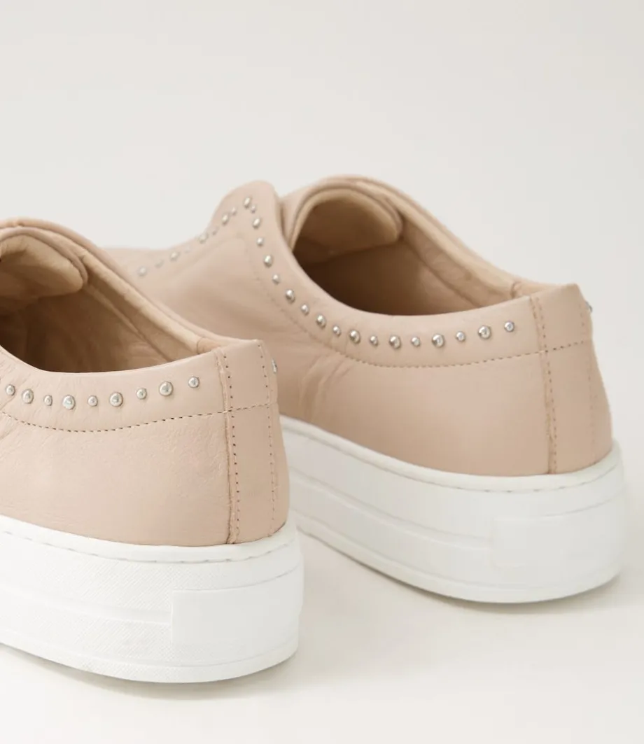 Synty Nude White Leather Sneakers