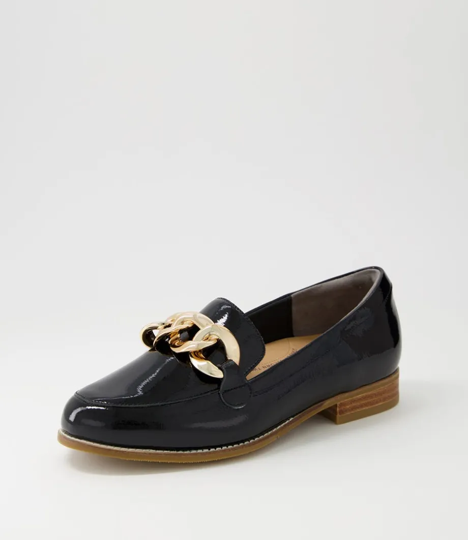 Tamest Xf Black Wrinkle Patent Flat Shoes