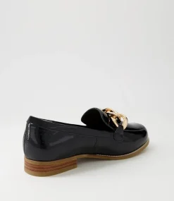 Tamest Xf Black Wrinkle Patent Flat Shoes