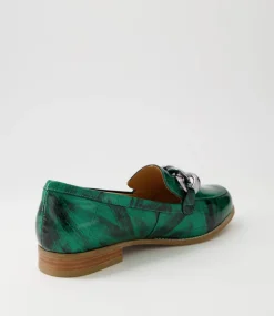 Tamest Xf Emerald Patent Croc Flat Shoes