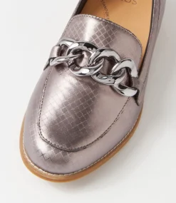 Tamest Xf Pewter Squares Leather Loafers