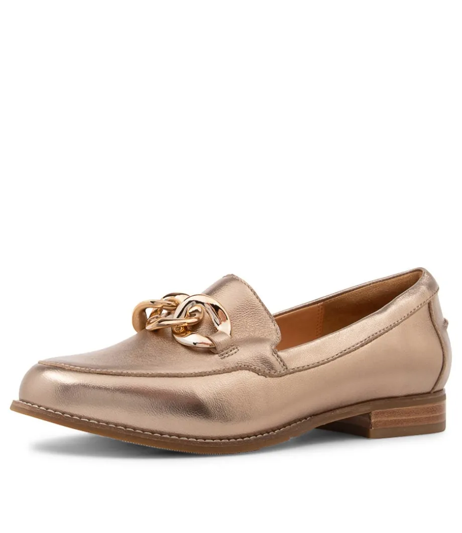 Tamya Xf Champagne Leather Loafers