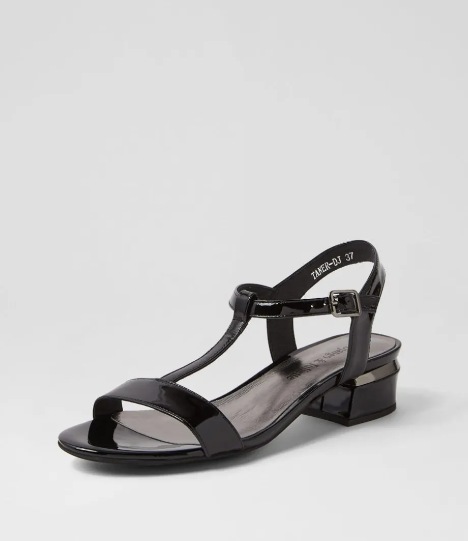 Taner Black Patent Leather Sandals
