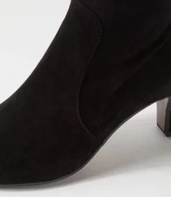 Teddie Black Suede Knee High Boots
