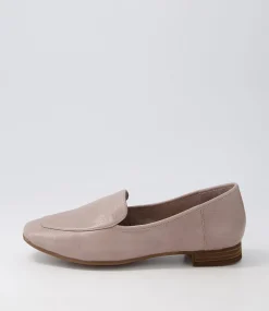 Temimie Dk Stone Leather Flat Shoes
