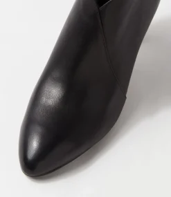 Templess Black Leather Ankle Boots