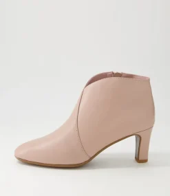 Templess Nude Leather Ankle Boots