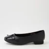 Tess Black Leather Flat Shoes