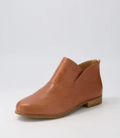 Thiem Xf Cognac Leather Ankle Boots