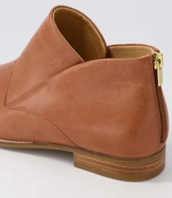 Thiem Xf Cognac Leather Ankle Boots