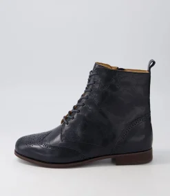 Thron Xf Navy Leather Ankle Boots