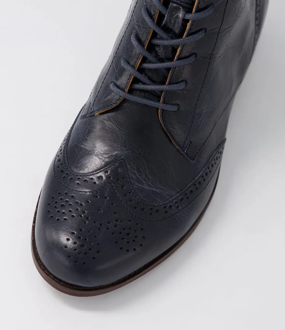 Thron Xf Navy Leather Ankle Boots