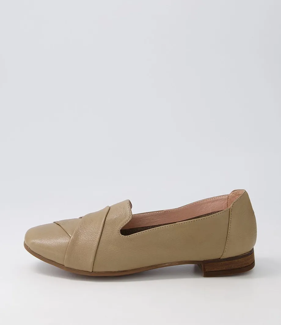 Tilony Khaki Leather Loafers