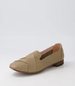 Tilony Khaki Leather Loafers