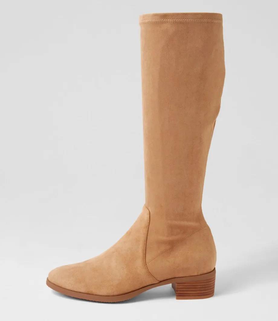 Timothie Sandy Stretch Microsuede Knee High Boots