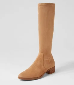 Timothie Sandy Stretch Microsuede Knee High Boots