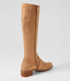 Timothie Sandy Stretch Microsuede Knee High Boots