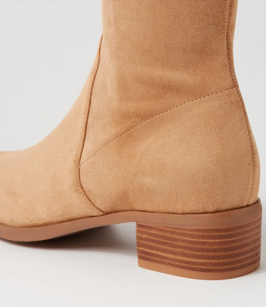 Timothie Sandy Stretch Microsuede Knee High Boots
