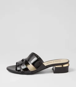 Tizza Black Patent Leather Sandals