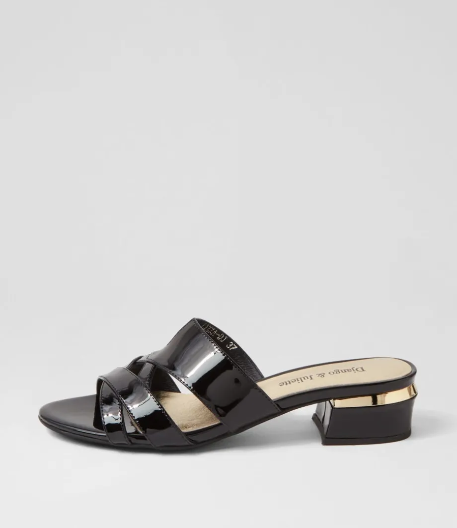 Tizza Black Patent Leather Sandals