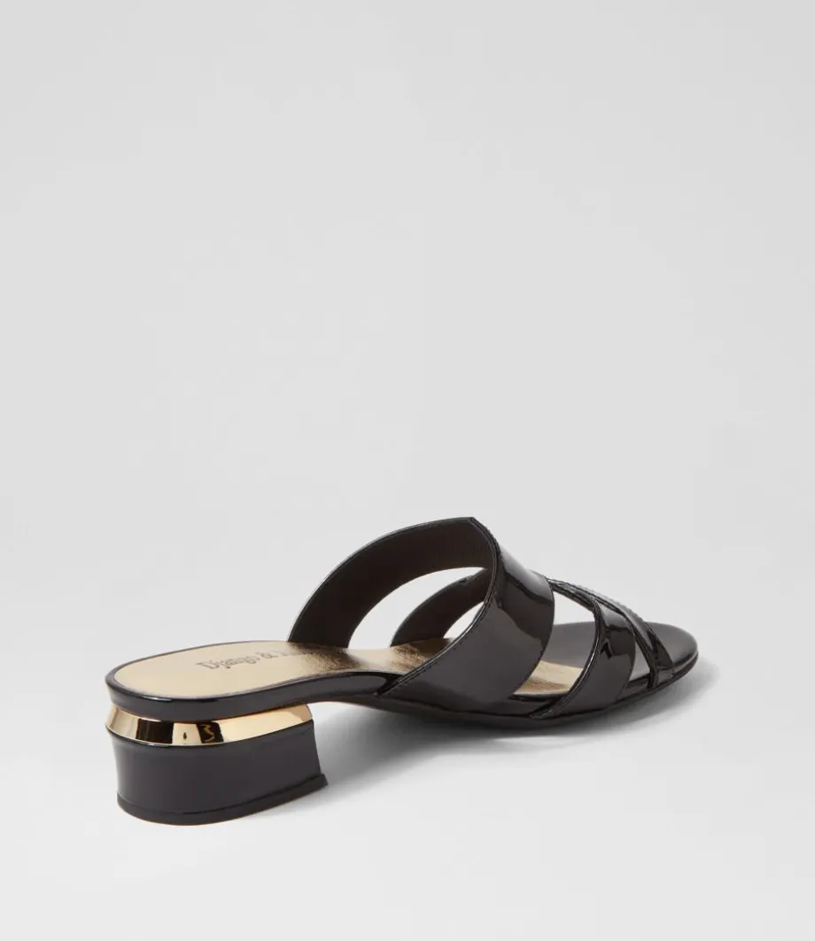 Tizza Black Patent Leather Sandals