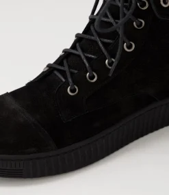 Tombi Black Grey Multi Nubuck Lace Up Boots