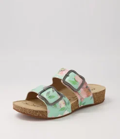 Tonga 64 Mint Leather Slides