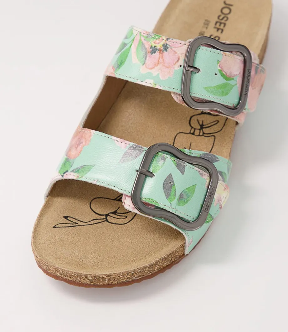 Tonga 64 Mint Leather Slides