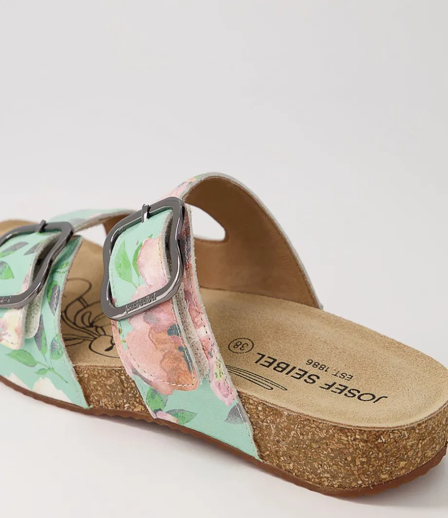 Tonga 64 Mint Leather Slides