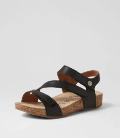 Tonga 25 Schwarz Leather Sandals
