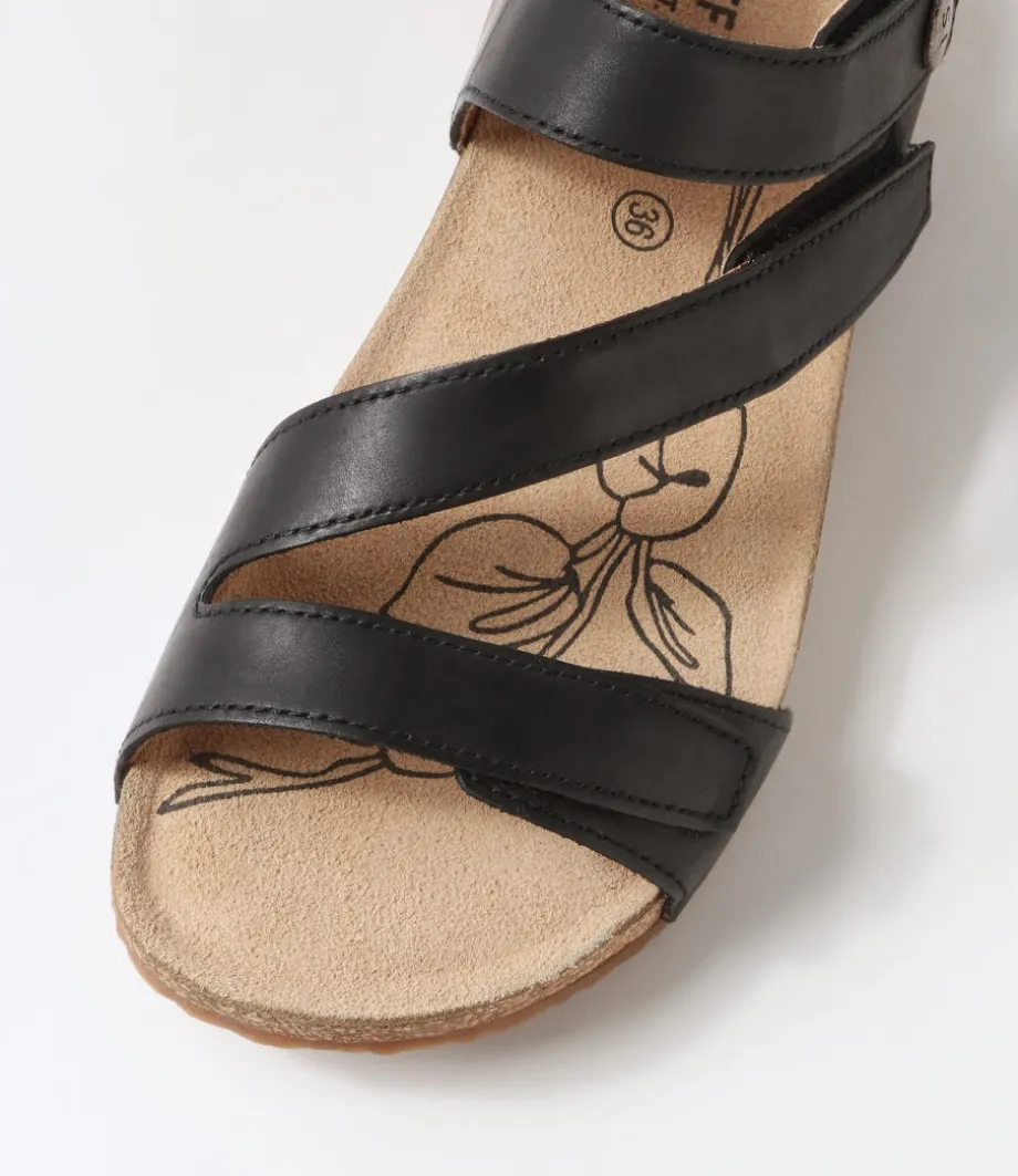 Tonga 25 Schwarz Leather Sandals