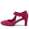Trinities Dark Fuchsia Suede Heels