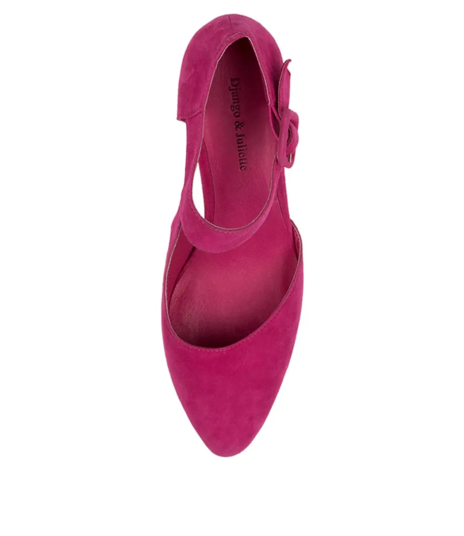 Trinities Dark Fuchsia Suede Heels