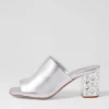 Ublue Silver Leather Mules