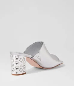 Ublue Silver Leather Mules