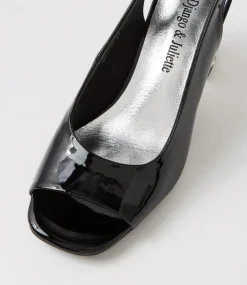 Udeem Black Patent Leather Sandals