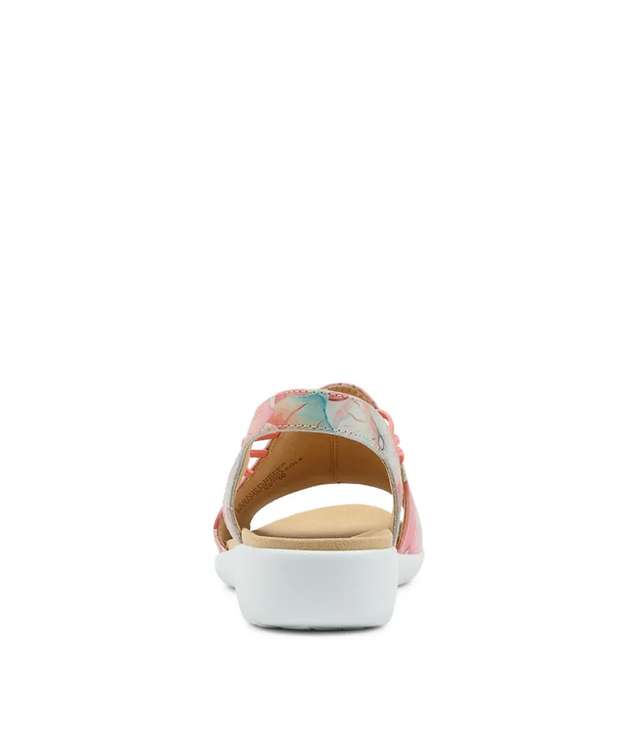 Udhays W Melon Flower Leather Elastic Sandals