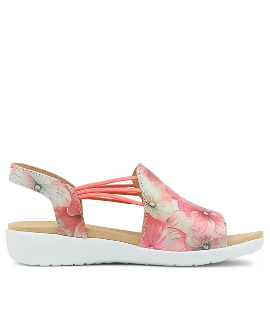 Udhays W Melon Flower Leather Elastic Sandals