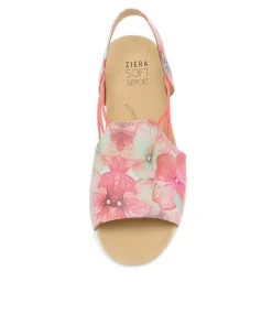 Udhays W Melon Flower Leather Elastic Sandals