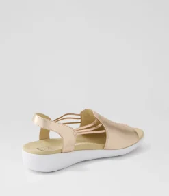 Udhays W Pale Rose Gold Leather Elastic Sandals