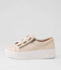 Ufinas Pale Pink White Leather Sneakers