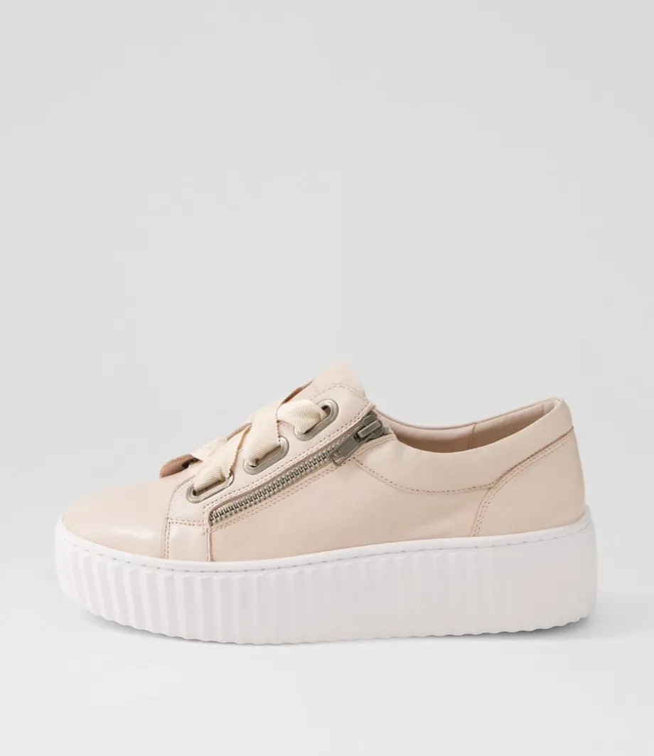 Ufinas Pale Pink White Leather Sneakers