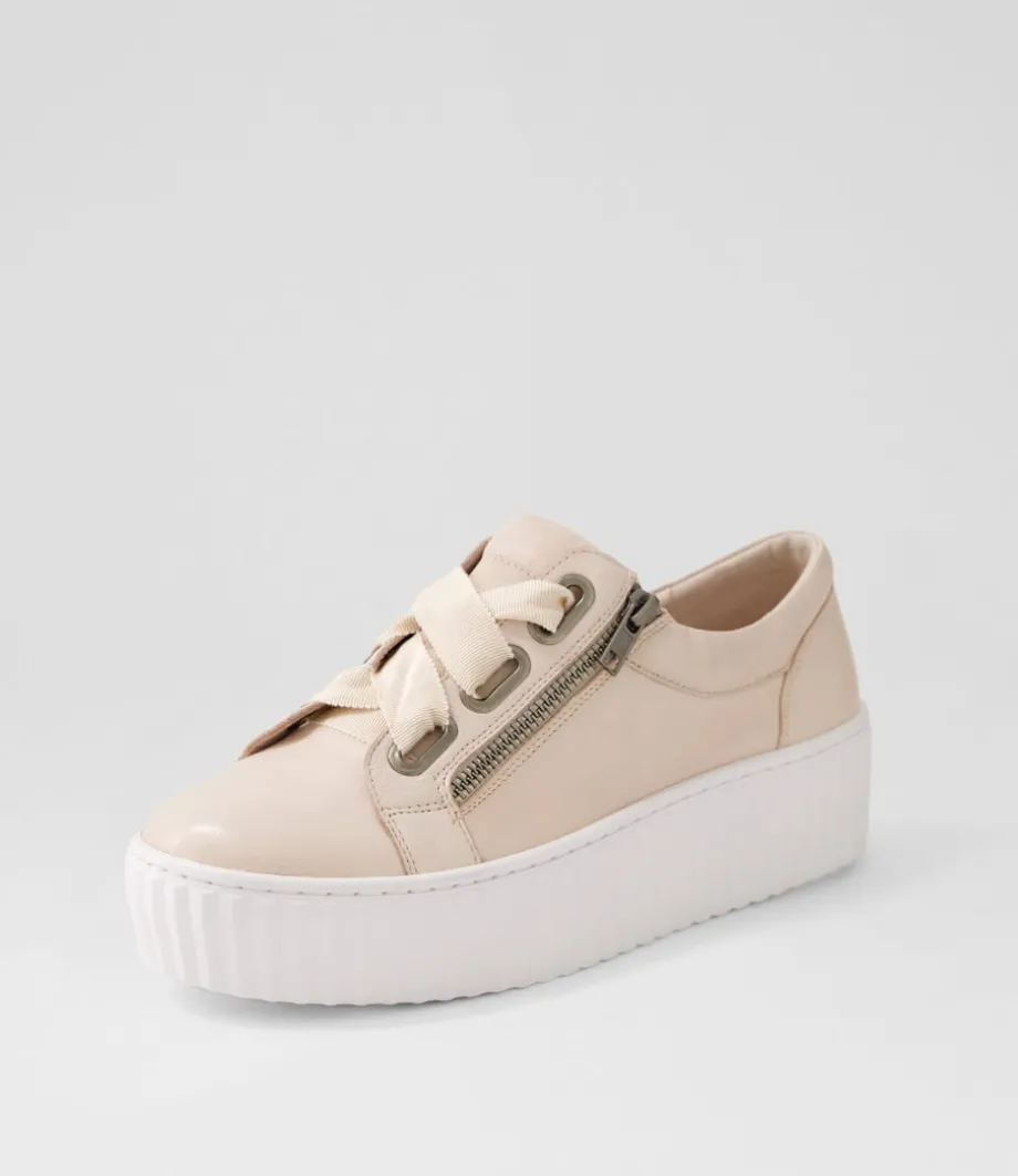 Ufinas Pale Pink White Leather Sneakers