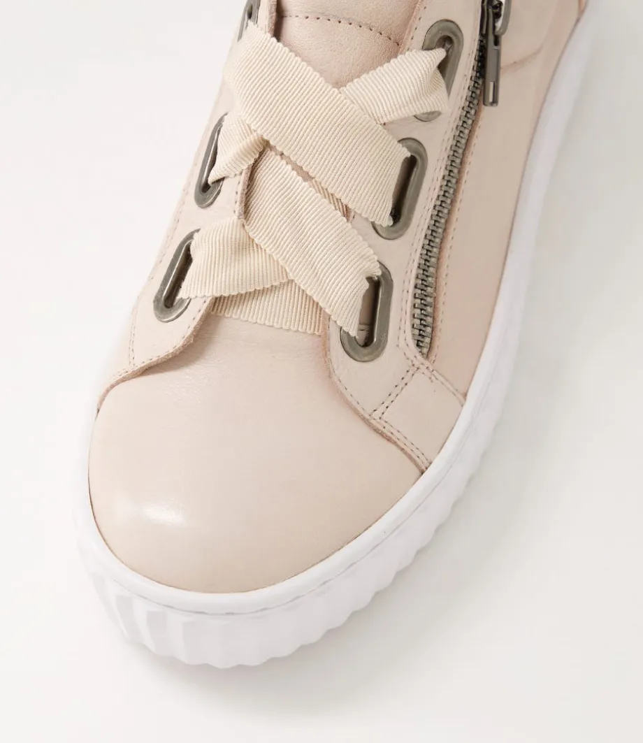 Ufinas Pale Pink White Leather Sneakers