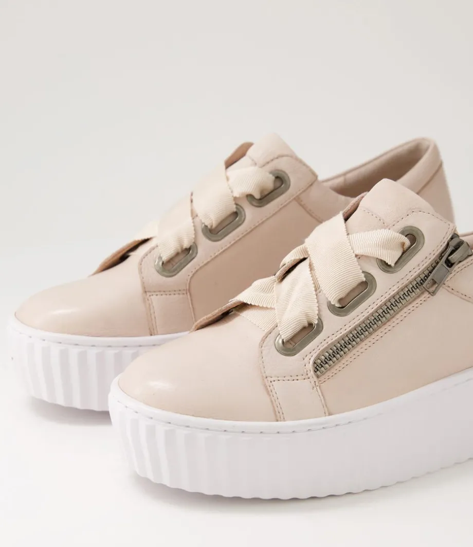 Ufinas Pale Pink White Leather Sneakers