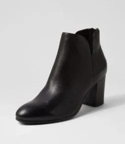 Ufollow Black Leather Ankle Boots