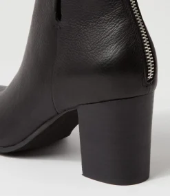 Ufollow Black Leather Ankle Boots